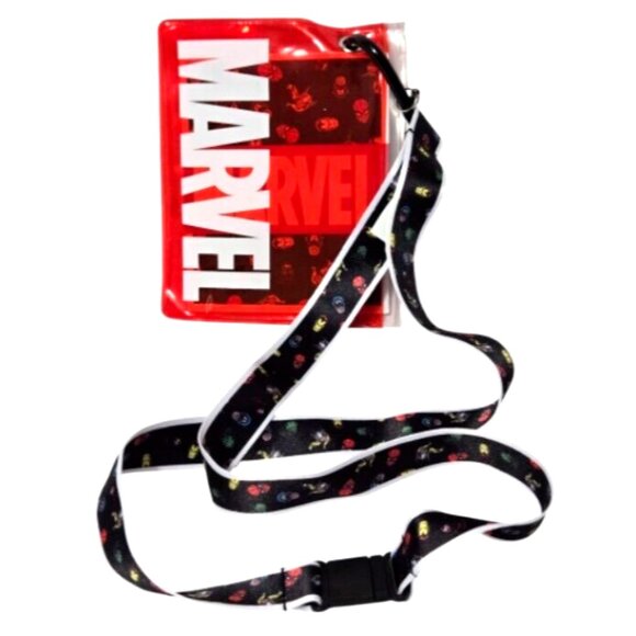 Bioworld Marvel Classic Superhero Logos Lanyard with ID Pouch (ages 14+) - Picture 1 of 8